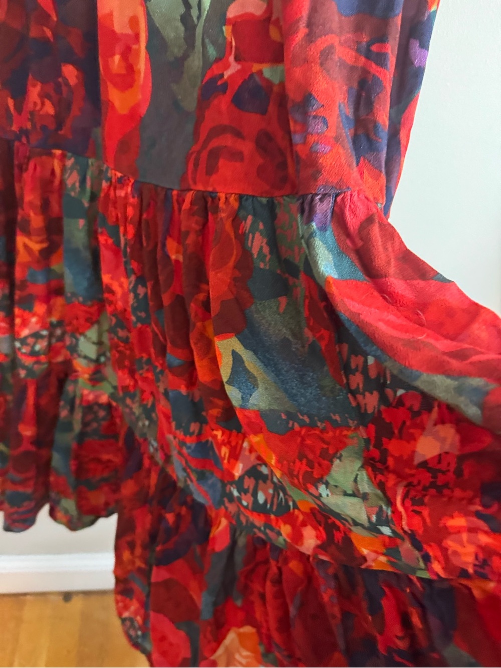 Soft surroundings floral midi dress floral vacation wedding boho large euc - Picture 8 of 9